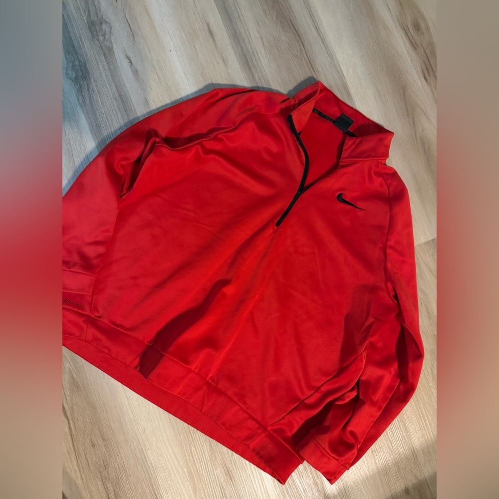 Nike Red Half-Zip Pullover with Black Trim